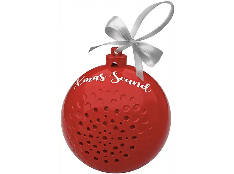 SBS 86944 Kabelloser Weihnachtslautsprecher - Christbaumkugel, Rot; Bluetooth Lautsprecher