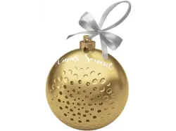 SBS 86968 Kabelloser Weihnachtslautsprecher - Christbaumkugel, Gold; Bluetooth Lautsprecher