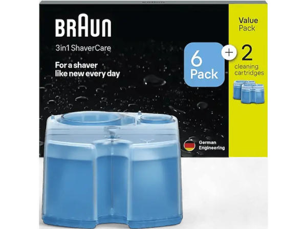 Braun Rasierer-Reinigungsstation Nachfüllkartuschen 6+2 Pack; Reinigungskartuschen