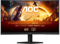 AOC C27G4ZXE 27 Zoll Curved Gaming Monitor, Full-HD, 0,3 ms Reaktionszeit, 300 cd/m², 280 Hz, Schwarz