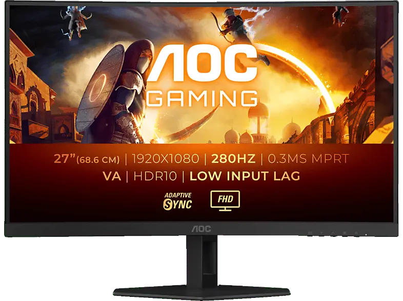 AOC C27G4ZXE 27 Zoll Full-HD Gaming Curved Monitor (0.3 ms Reaktionszeit, 280 Hz)