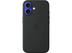 Apple Silikon Case mit MagSafe Backcover, für Apple iPhone 16, Schwarz; Handyhülle
