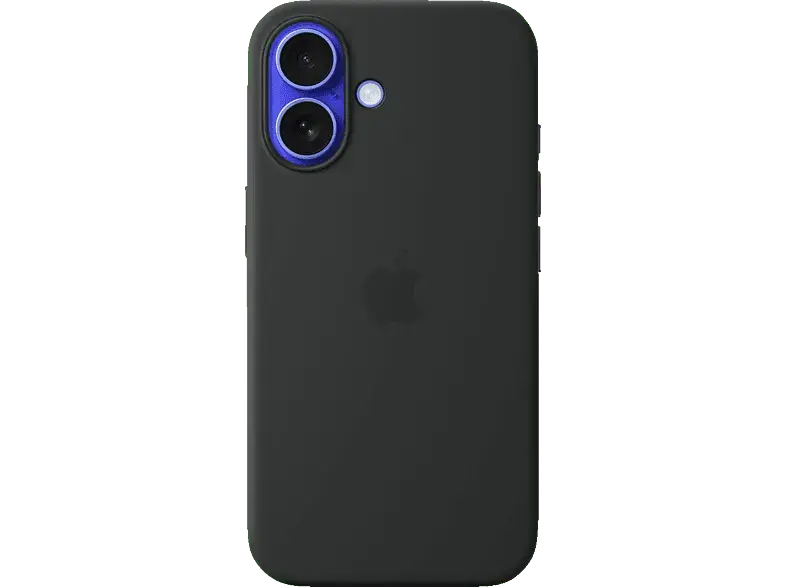 Apple Silikon Case mit MagSafe Backcover, für Apple iPhone 16, Schwarz; Handyhülle