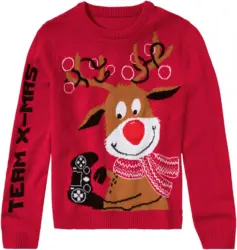 Hip&Hopps Детски коледен пуловер с LED светлини и музика