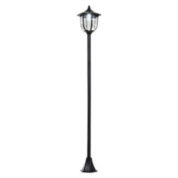 Gartenlaterne mit LED schwarz Kunststoff Edelstahl H/D: ca. 177x27 cm