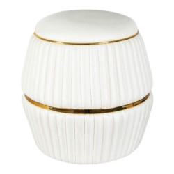 360 Living Hocker Doric 220 elfenbein gold H/D: ca. 53x51,5 cm