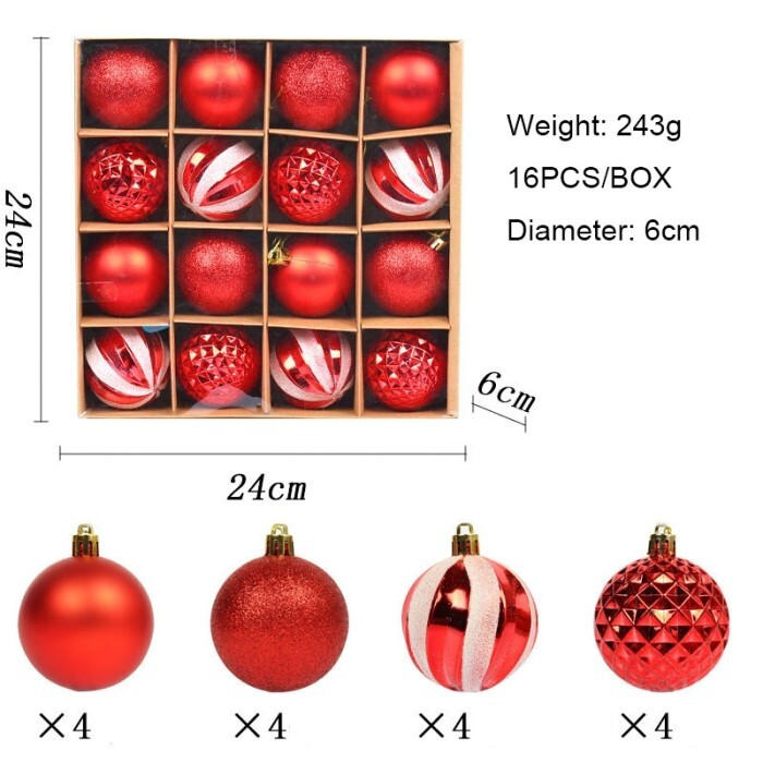 Комплект коледни топки R2-12 / 16 броя