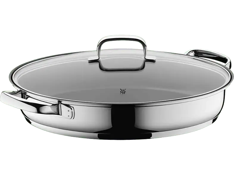 WMF 3201001457 Devil Gourmet-/Fischpfanne mit Glasdeckel (Edelstahl, passend für alle Herdarten, 22 cm)