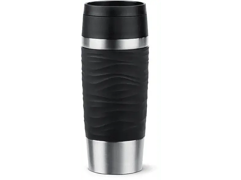 Emsa Travel Mug Classic Wave 0.36l, Schwarz; Trinkbecher