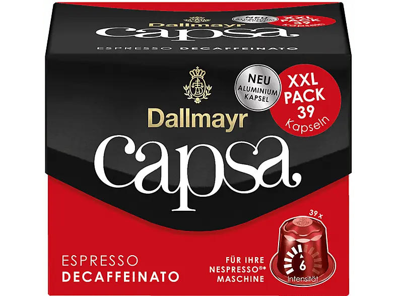 Dallmayr Capsa Espresso Decaffeinato, Kaffeekapsel (39 Stk., Kompatibles System: Nespresso); Kaffeekapseln 39 Stück