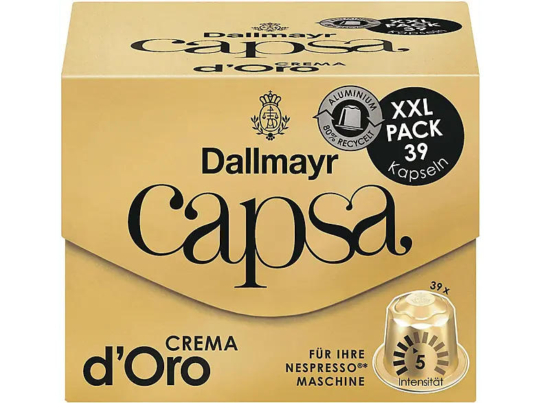 Dallmayr Capsa Crema d'Oro, Kaffeekapsel (39 Stk., Kompatibles System: Nespresso); Kaffeekapseln 39 Stück