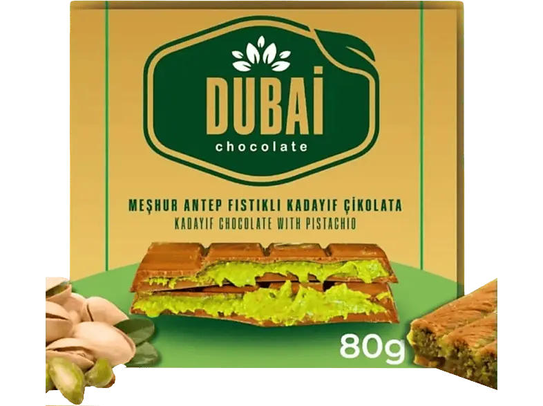 Dubai Chocolate 80 g; Schokolade mit Füllung