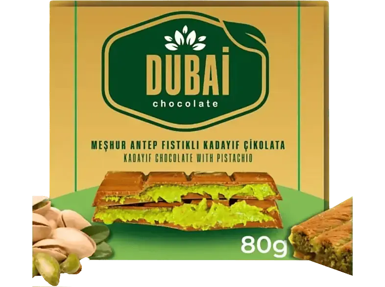 Dubai Chocolate 80 g; Schokolade mit Füllung
