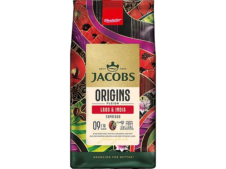 Jacobs 4071404 Kaffeebohne Origins Laos & India (1 kg, Kompatibles System: Kaffeevollautomaten)