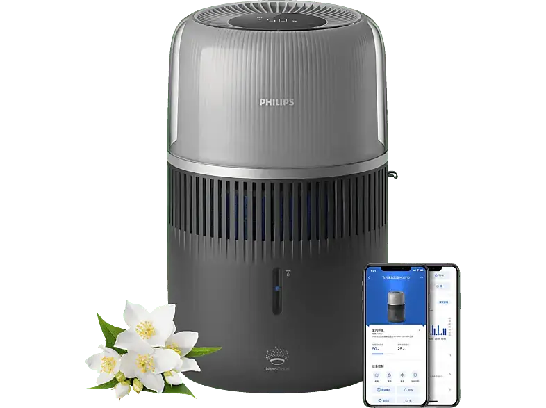 Philips HU5710/03 5000 Series 4.5L Luftbefeuchter Dunkelgrau (14,1 Watt, Raumgröße: 56 m²)