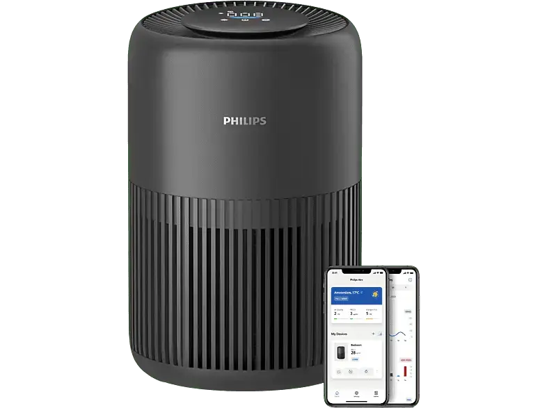 Philips AC0951/13 PureProtect Mini 900 Series Intelligenter Luftreiniger Dunkelgrau (23 Watt, Raumgröße: 65 m²)