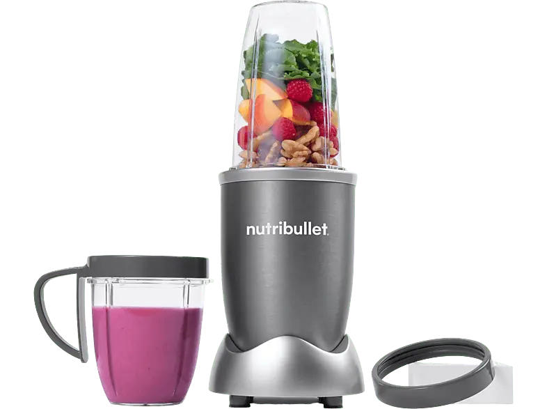 Nutri Bullet Original NB606DG Smoothiemaker (Grau, 600 Watt, 532 + 710 ml TO GO-Becher)