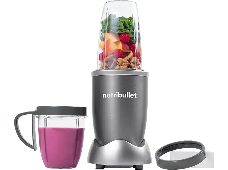 Nutri Bullet Original NB606DG Smoothiemaker (Grau, 600 Watt, 532 + 710 ml TO GO-Becher)