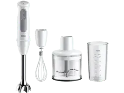 Braun MQ 50.236MWH MultiQuick 5 Stabmixer (Weiß/Grau, 1000 Watt, 600 ml Messbecher oder 500ml Zerkleinerer)