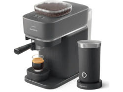 Philips bar303/60 Baristina Espressomaschine mit Milchaufschäumer (Grau, Mahlwerk aus Keramik, 1550 Watt, 16 bar)