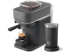 Philips bar303/60 Baristina Espressomaschine mit Milchaufschäumer (Grau, Mahlwerk aus Keramik, 1550 Watt, 16 bar)