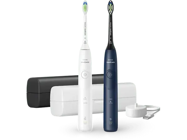 Philips HX7119/01 Sonicare 5500 Schallzahnbürste, Duo Weiß und Marineblau