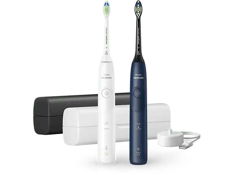 Philips HX7119/01 Sonicare 5500 Schallzahnbürste, Duo Weiß und Marineblau