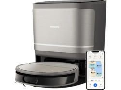 Philips XU9100/10 HomeRun 9000 Series Aqua mit Wischfunktion und App, Hindernissenerkennung, Saugroboter (Metallic/Schwarz, Laufzeit: 280 Min., 66 dB(A))