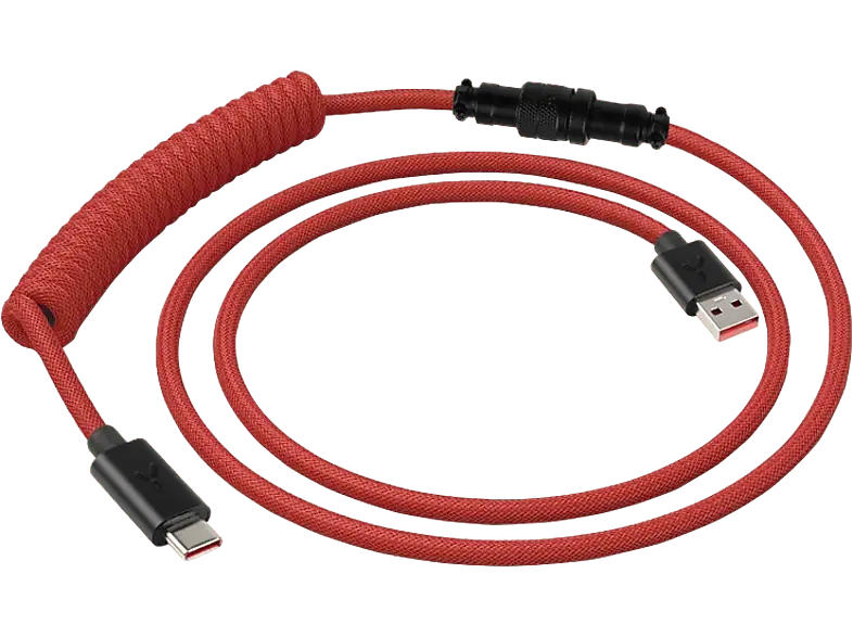 ISY IGA-1000-WT USB-C Spiralkabel mit Aviator-Anschluss Rot; Aviator Kabel