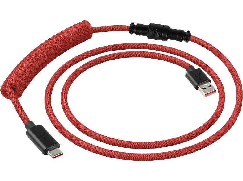 ISY IGA-1000-WT USB-C Spiralkabel mit Aviator-Anschluss Rot; Aviator Kabel