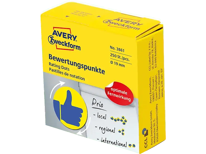 Avery ZWECKforM Bewertungspunkte, &Oslash; 19 mm, 3861