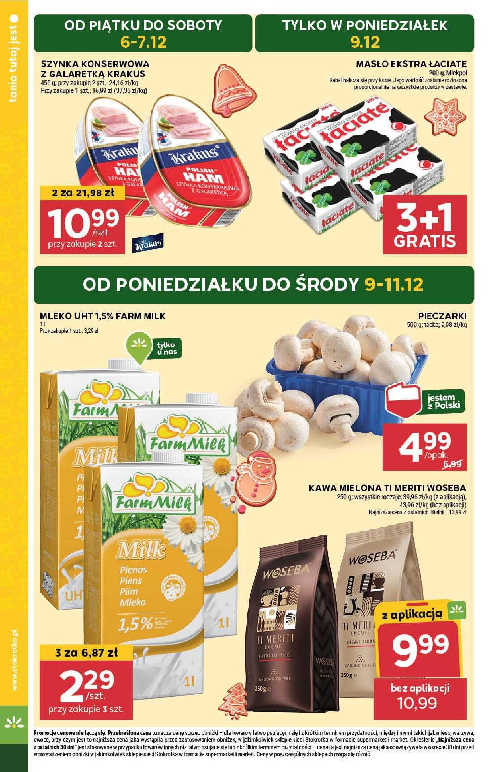 Stokrotka - Stokrotka SUPERMARKET gazetka do 11.12.2024 03.12.2024 - Promocje online | Strona: 4 | Produkty: Pieczarki, Stokrotka, Mleko, Kawa