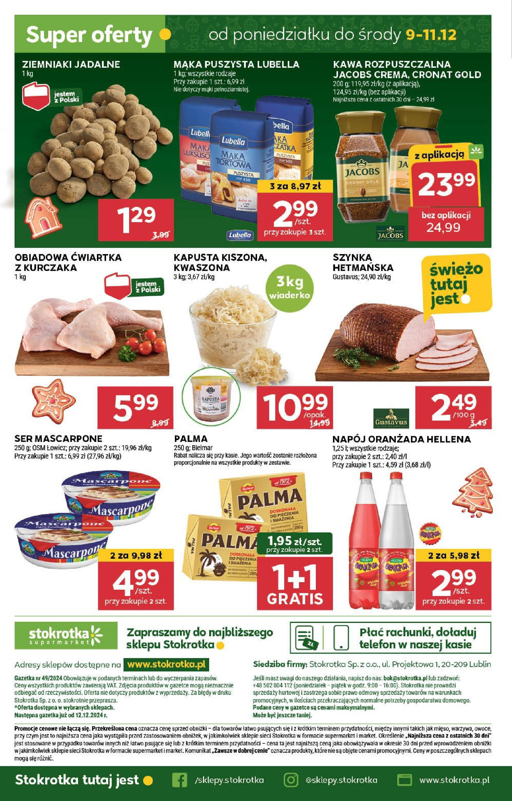 Stokrotka - Stokrotka SUPERMARKET gazetka do 11.12.2024 03.12.2024 - Promocje online | Strona: 28 | Produkty: Telefon, Kawa rozpuszczalna, Oranżada hellena, Szynka