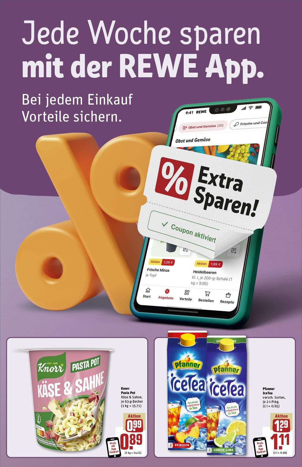 Rewe - Rewe: Wochenangebote (ab 08.12.2024) zum Blättern » Angebote | Seite: 2 | Produkte: Obst, Pfirsich, Pasta, Sahne