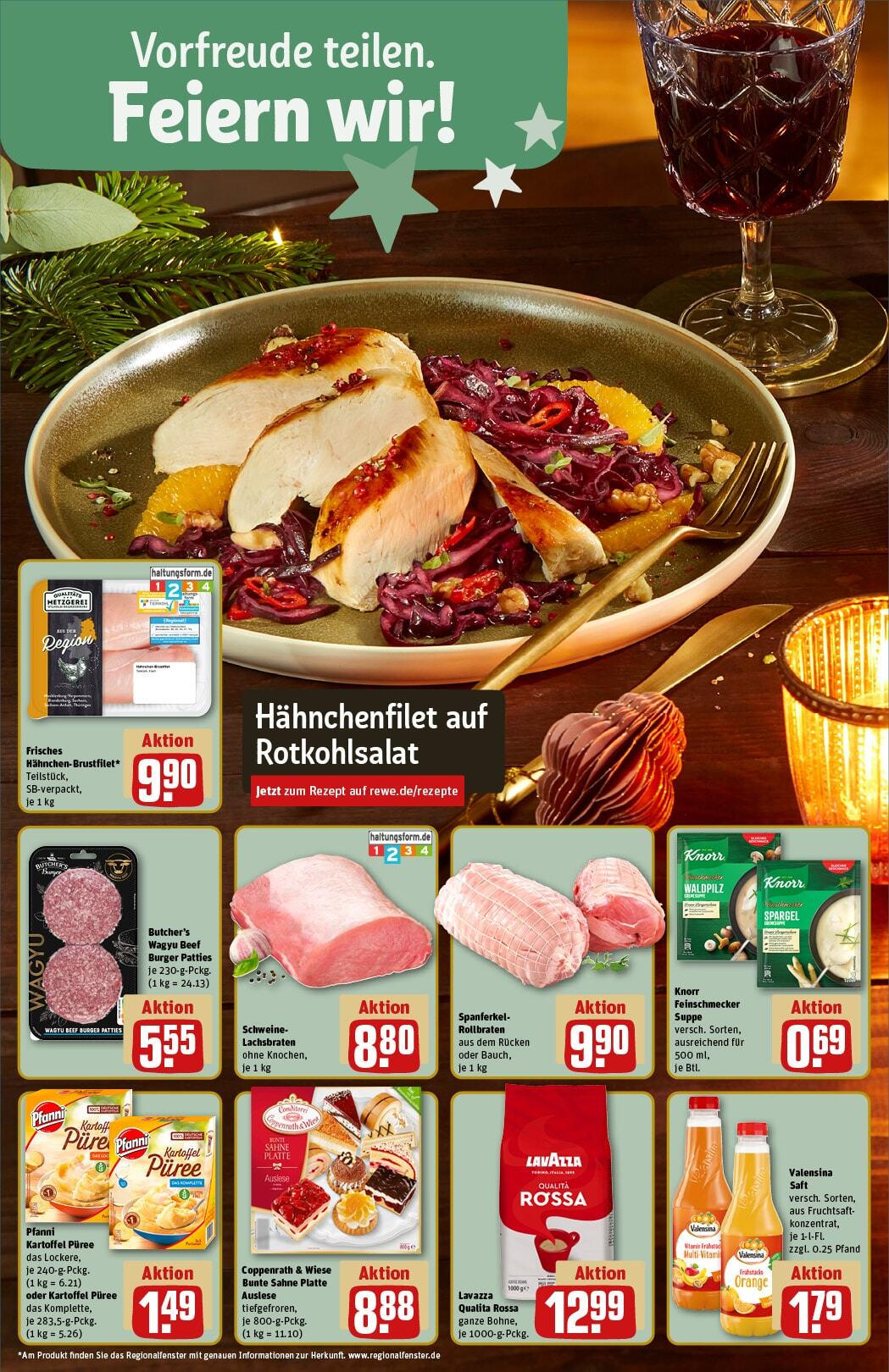 Rewe - Rewe: Wochenangebote (ab 08.12.2024) zum Blättern » Angebote | Seite: 6 | Produkte: Lavazza, Burger, Knorr, Valensina