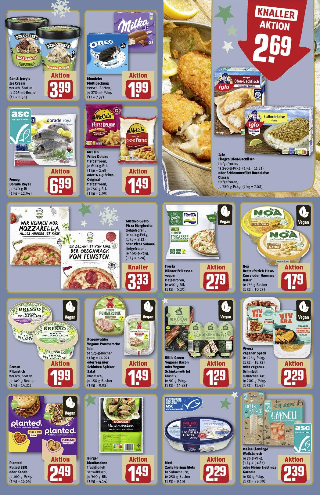 Rewe - Rewe: Wochenangebote (ab 08.12.2024) zum Blättern » Angebote | Seite: 13 | Produkte: Hahnchen, Iglo, Schinken, Maultaschen