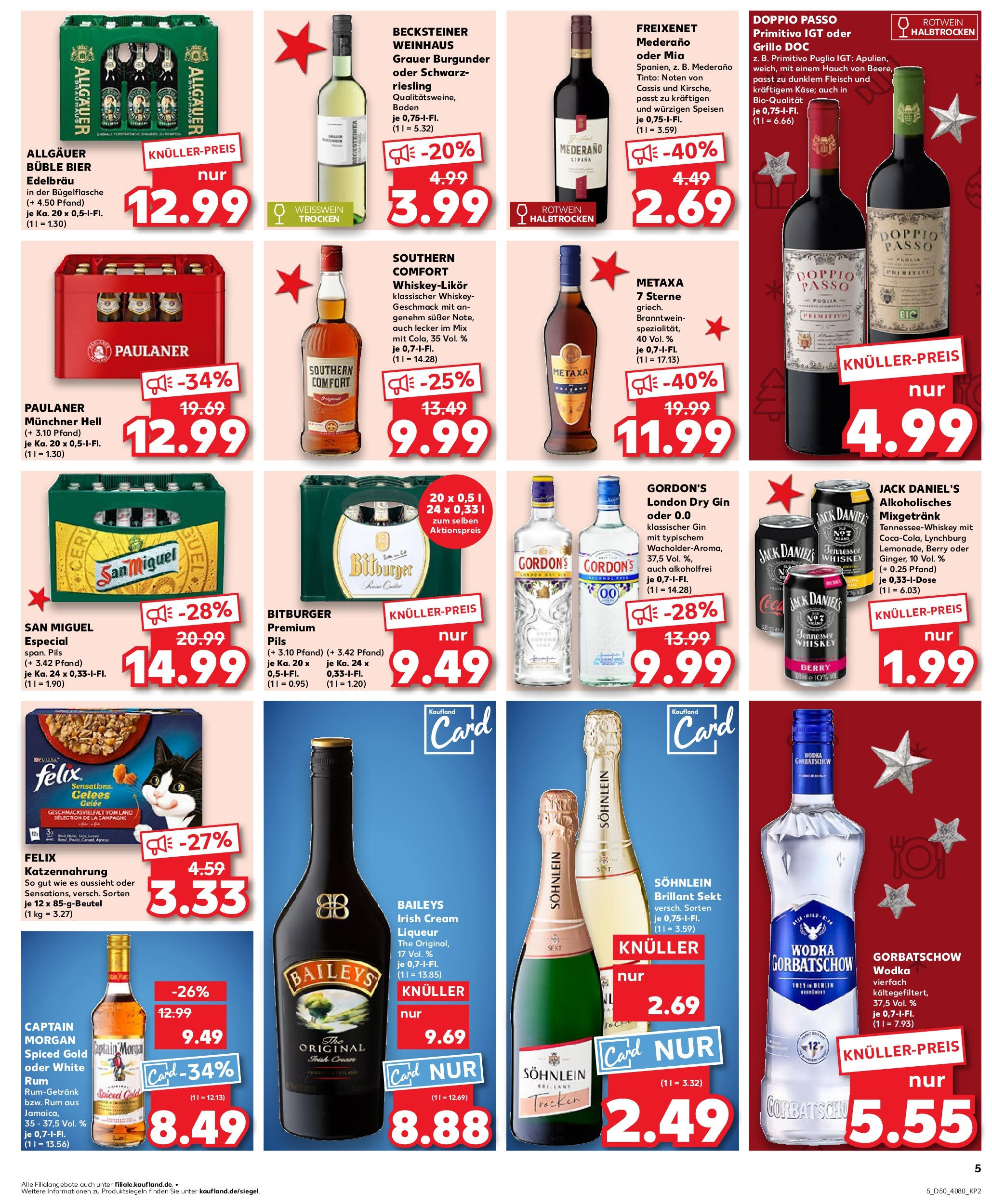 Kaufland - Kaufland: Wochenangebote (ab 11.12.2024) » Angebote Online zum Blättern | Seite: 5 | Produkte: Weißwein, Metaxa, Fleisch, Wodka