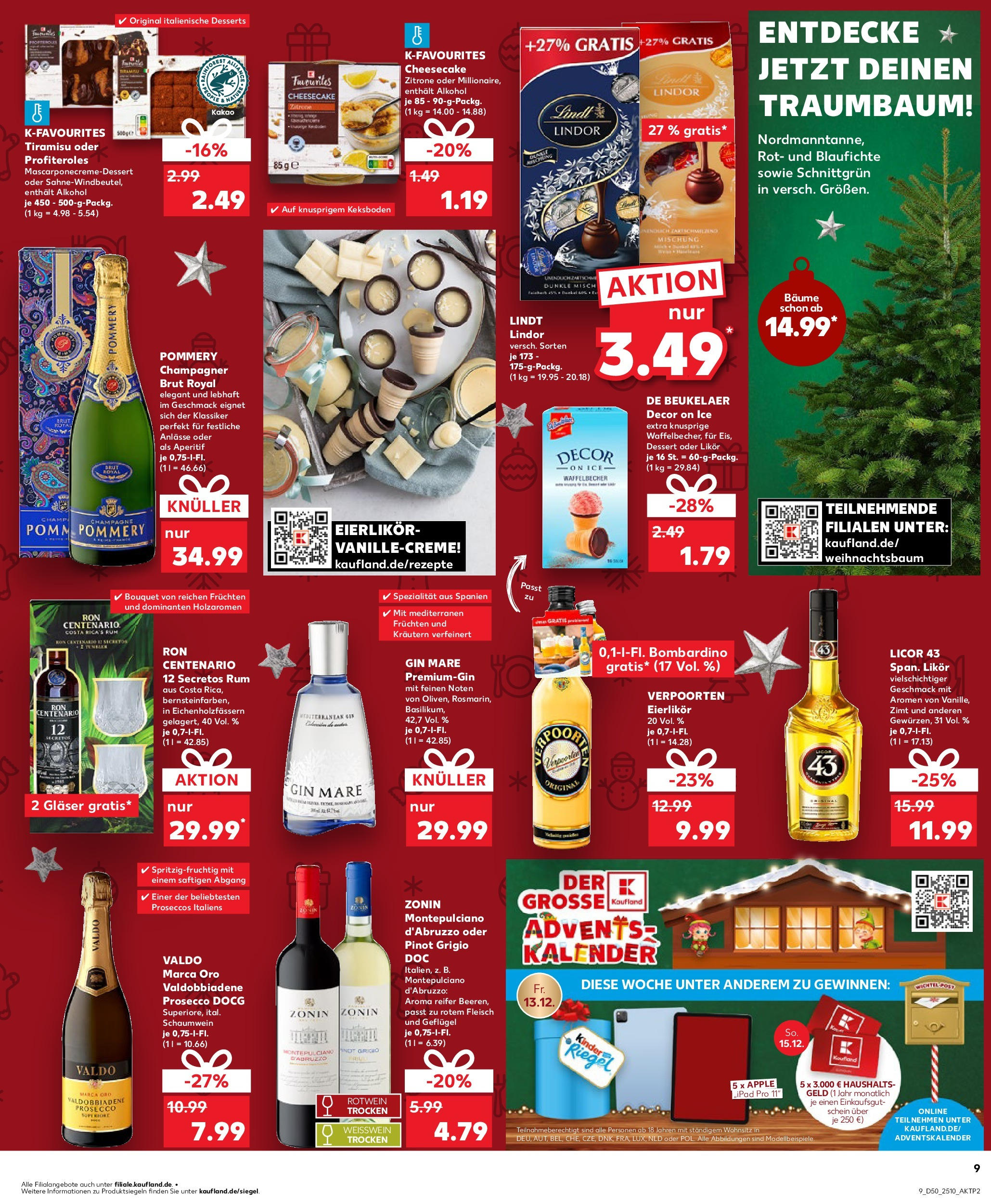 Kaufland - Kaufland: Wochenangebote (ab 11.12.2024) » Angebote Online zum Blättern | Seite: 9 | Produkte: Weißwein, Likör, Ipad, Apple