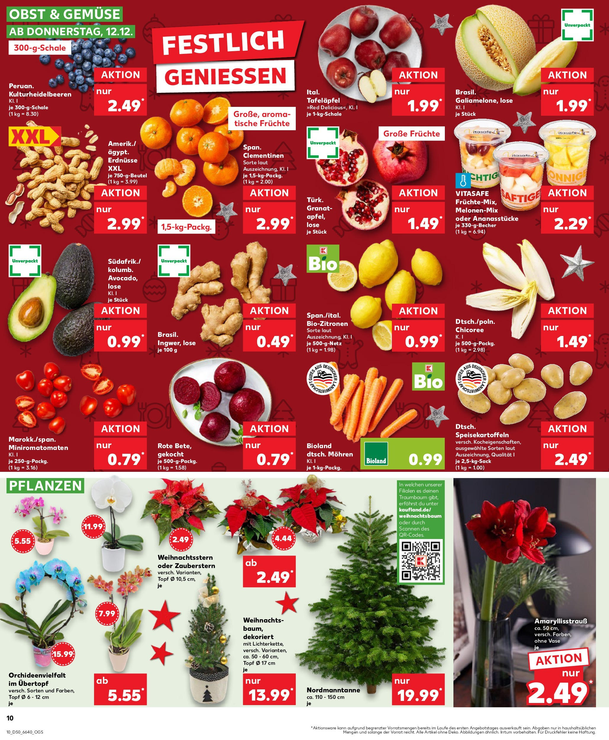 Kaufland - Kaufland: Wochenangebote (ab 11.12.2024) » Angebote Online zum Blättern | Seite: 10 | Produkte: Erdnüsse, Mohren, Gemüse, Obst