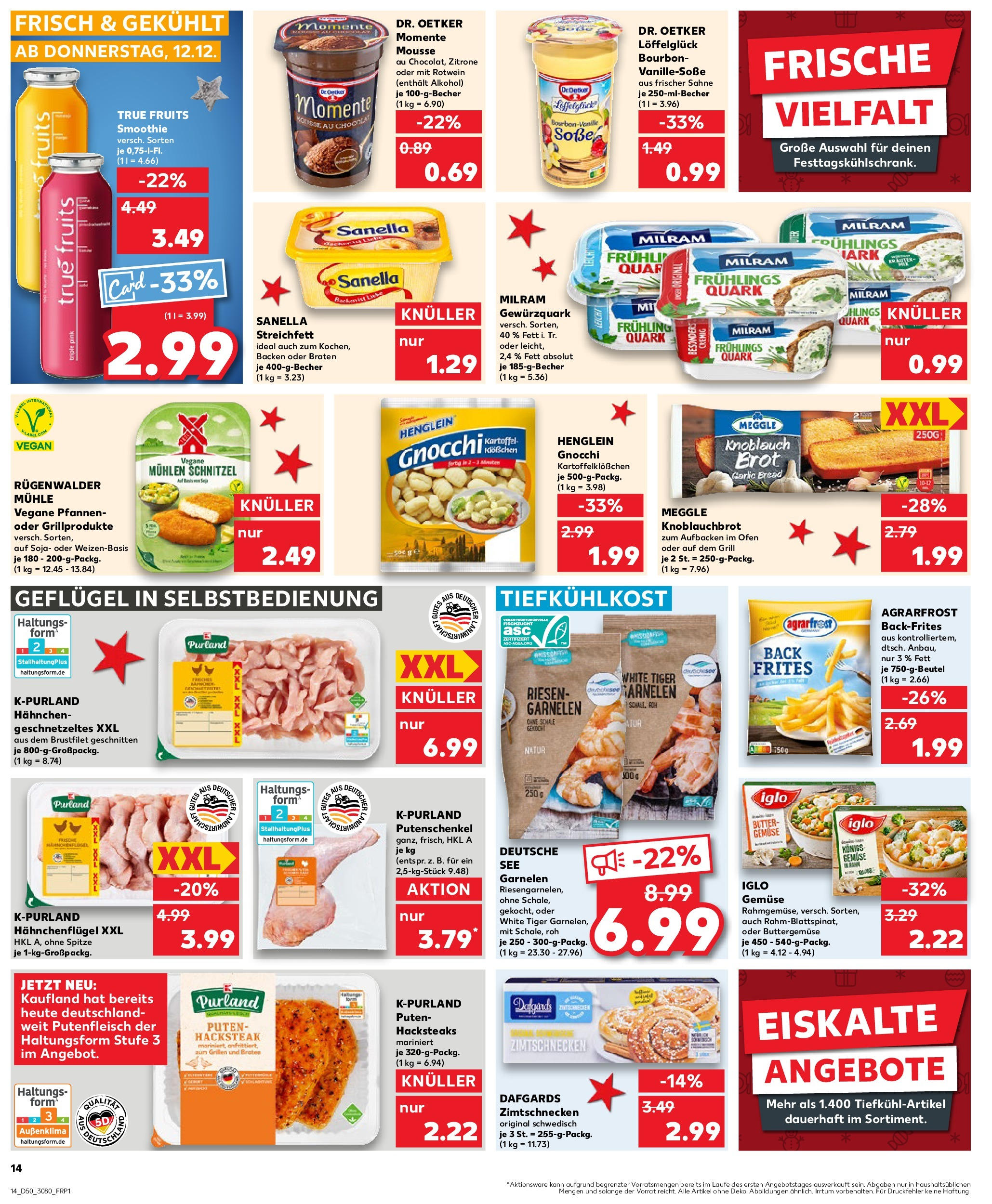 Kaufland - Kaufland: Wochenangebote (ab 11.12.2024) » Angebote Online zum Blättern | Seite: 14 | Produkte: Quark, Butter, Soße, Milram