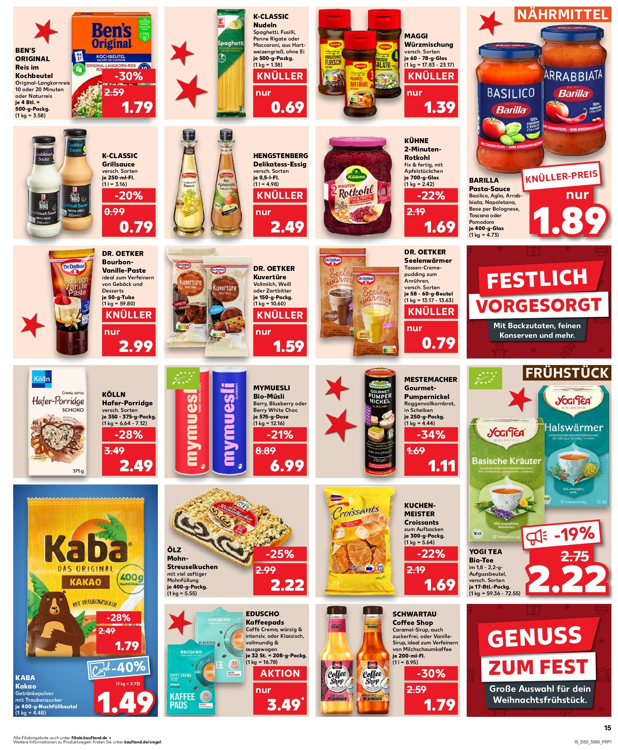 Kaufland - Kaufland: Wochenangebote (ab 11.12.2024) » Angebote Online zum Blättern | Seite: 15 | Produkte: Kaffeepads, Pudding, Reis, Fleisch