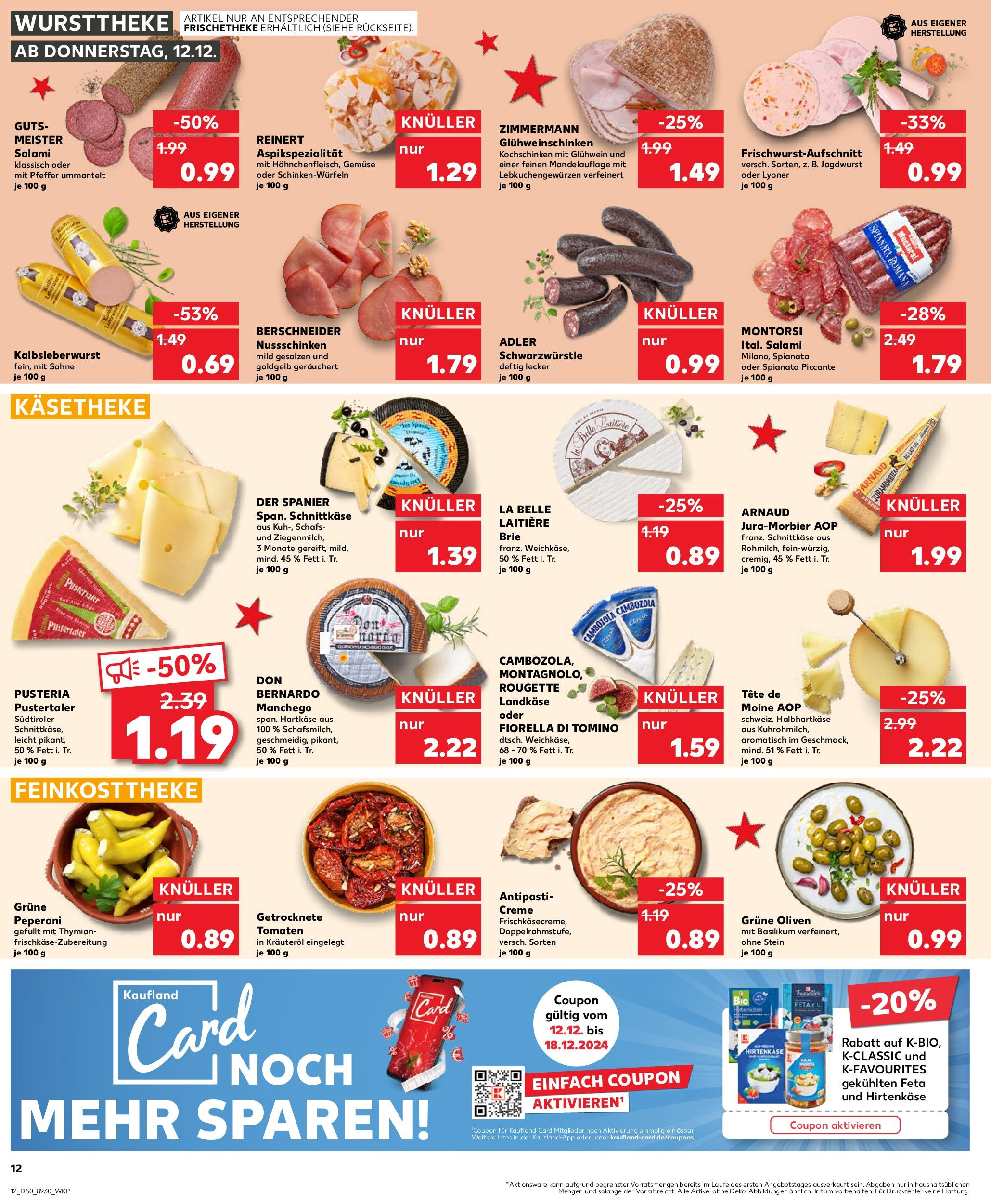 Kaufland - Kaufland: Wochenangebote (ab 11.12.2024) » Angebote Online zum Blättern | Seite: 12 | Produkte: Feta, Gemüse, Pfeffer, Sahne