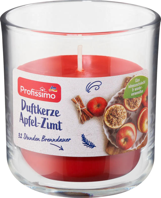 Profissimo Duftkerze im Glas Apfel-Zimt