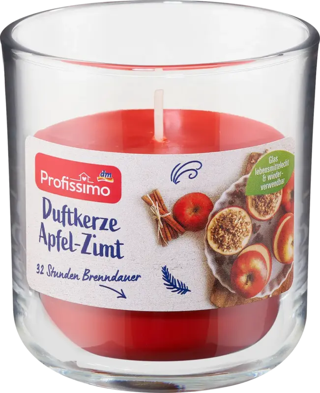 Profissimo Duftkerze im Glas Apfel-Zimt