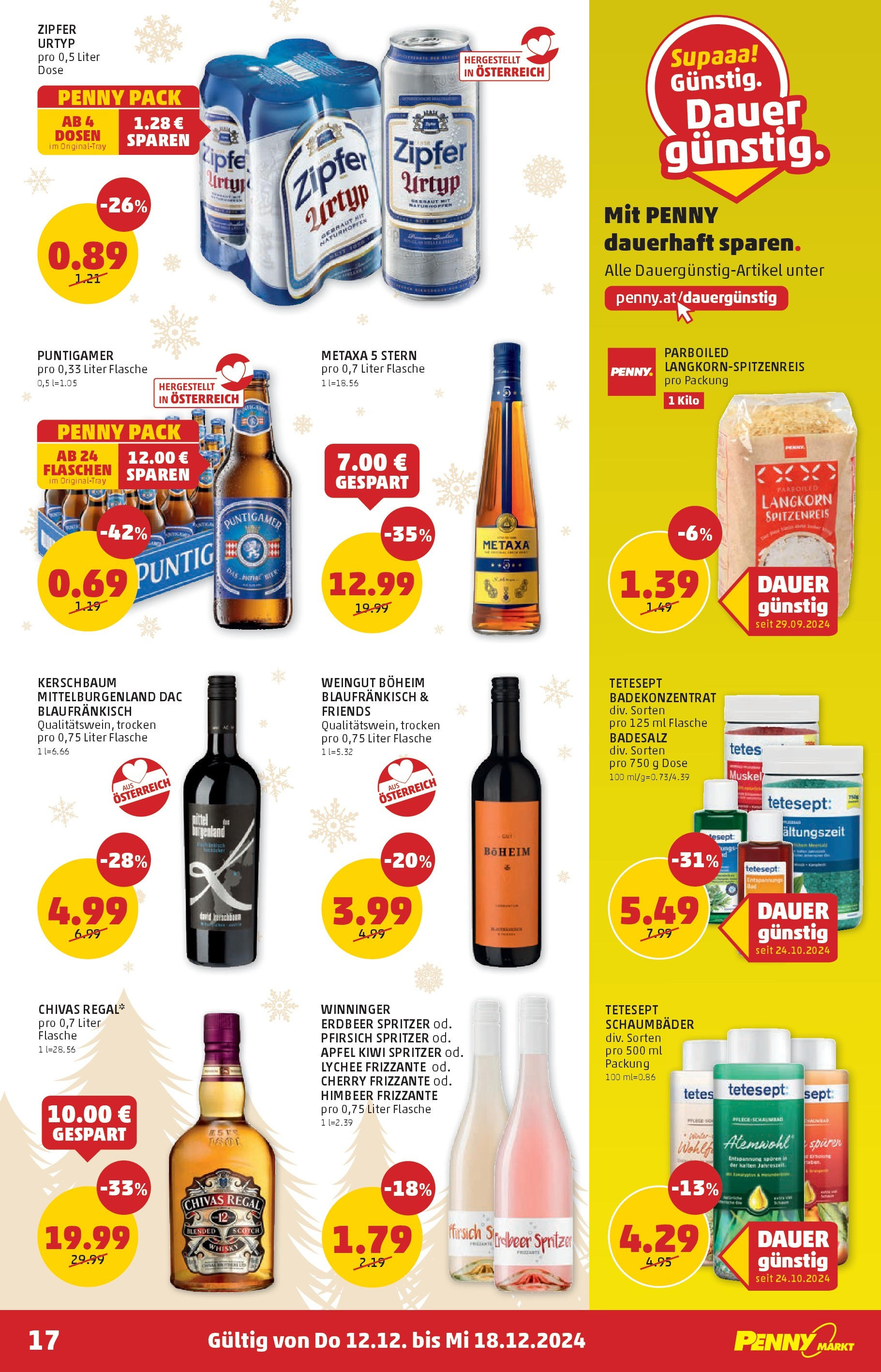 Penny Markt - PENNY: Die ganze Woche sparen. ab (11.12.2024) - Angebote, Prospekt | Seite: 17 | Produkte: Kiwi, Pfirsich, Bier, Äpfel