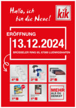 KiK KiK: Neueröffnung in Ludwigshafen - bis 14.12.2024