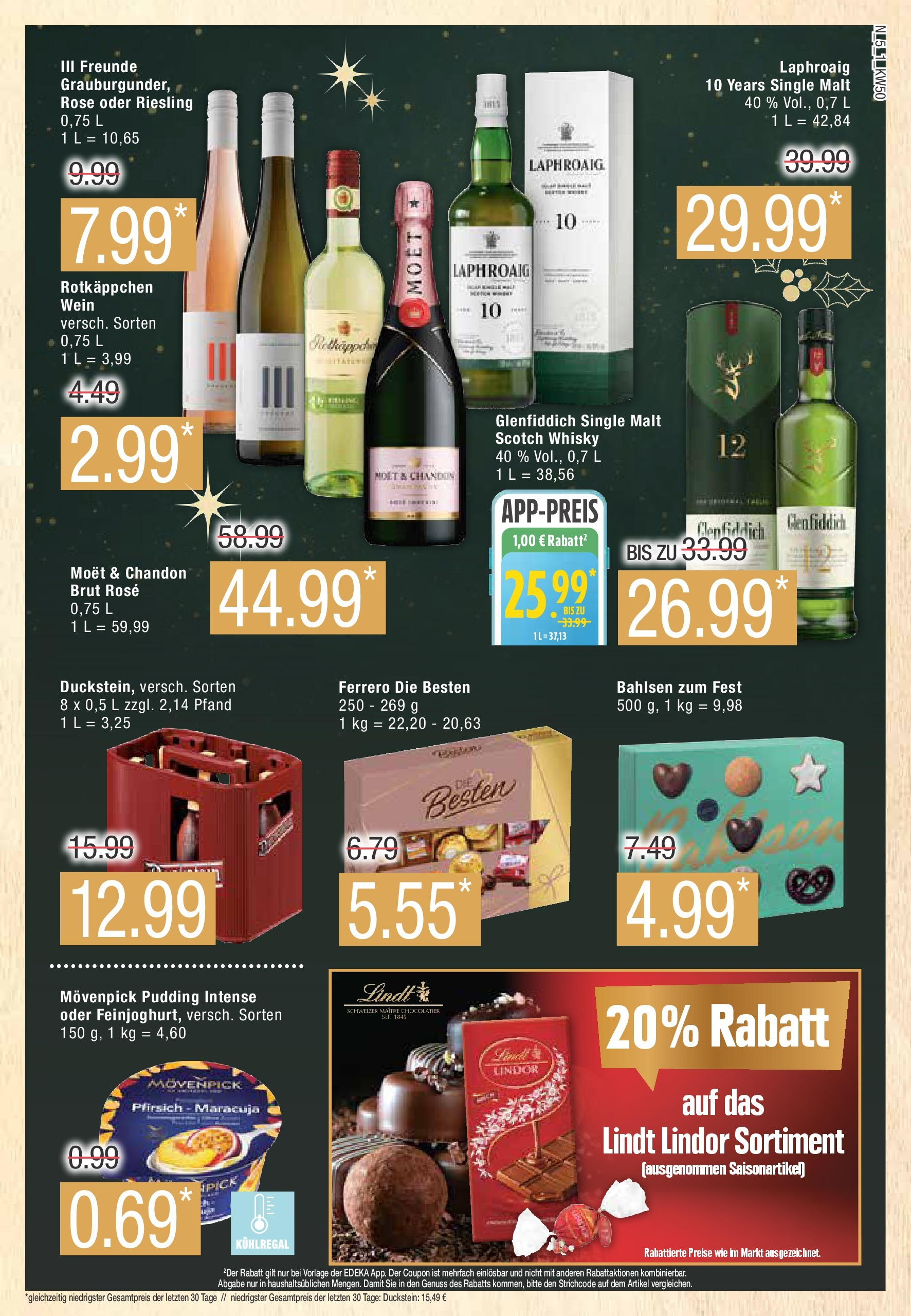 Edeka - EDEKA: Wochenangebote (ab 08.12.2024) » Angebote Online | Seite: 5 | Produkte: Whisky, Pfirsich, Rotkäppchen, Lindt