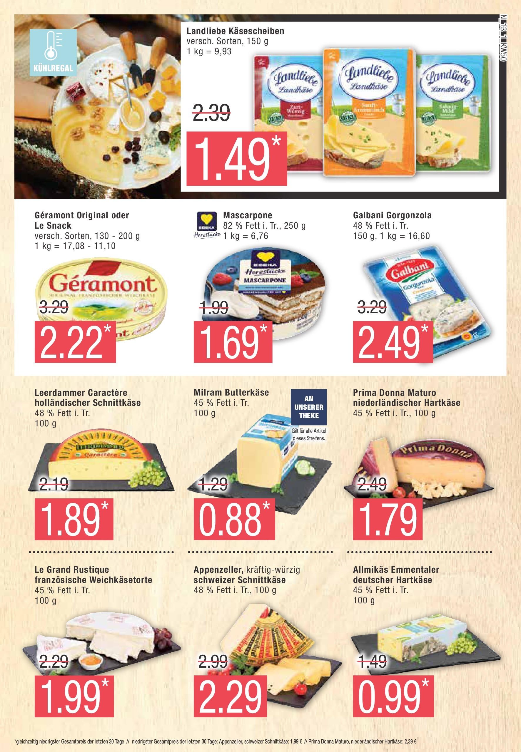 Edeka - EDEKA: Wochenangebote (ab 08.12.2024) » Angebote Online | Seite: 13 | Produkte: Mascarpone, Theke, Leerdammer, Milram