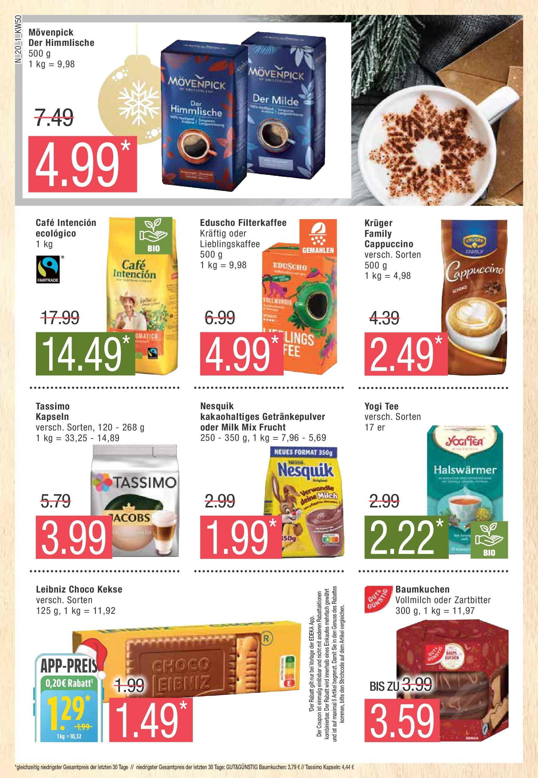 Edeka - EDEKA: Wochenangebote (ab 08.12.2024) » Angebote Online | Seite: 20 | Produkte: Milch, Tee, Tassimo, Eduscho