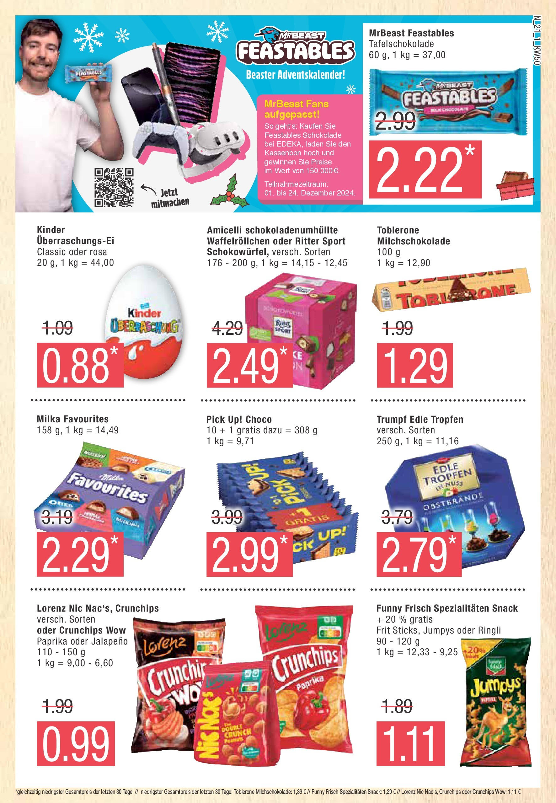 Edeka - EDEKA: Wochenangebote (ab 08.12.2024) » Angebote Online | Seite: 21 | Produkte: Schokolade, Ritter sport, Funny frisch, Milka